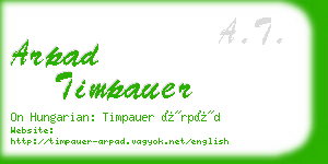 arpad timpauer business card